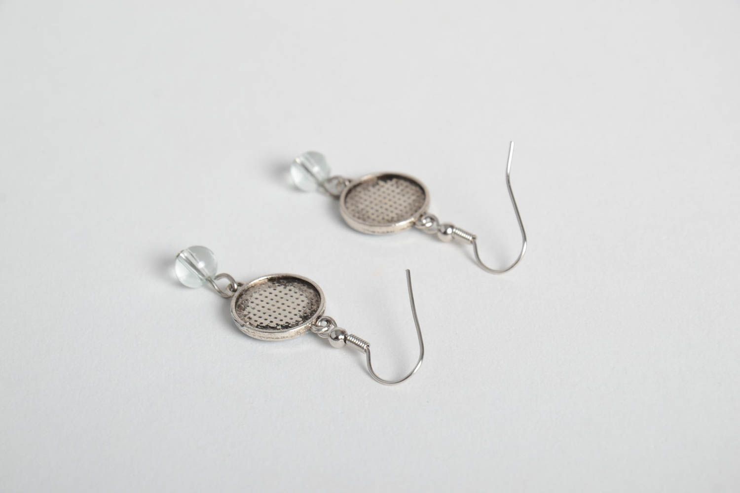 Handmade designer earrings cute botanical jewelry earrings with dry flowers photo 3
