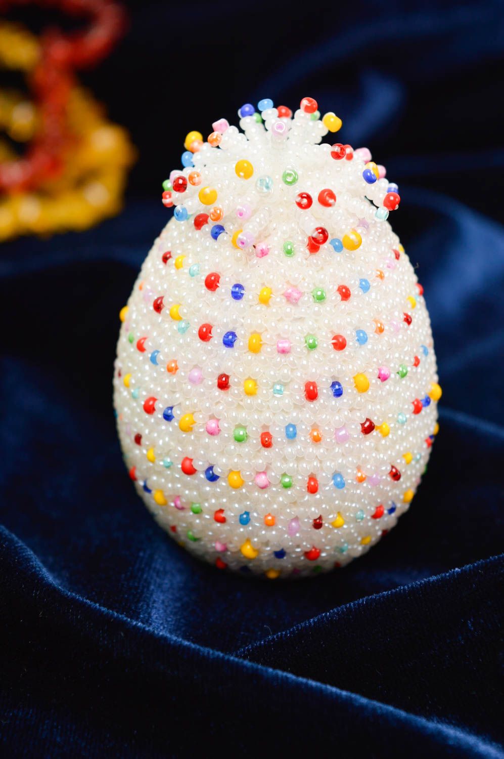 Handmade beaded figurine Easter home design small gifts decorative use only photo 1