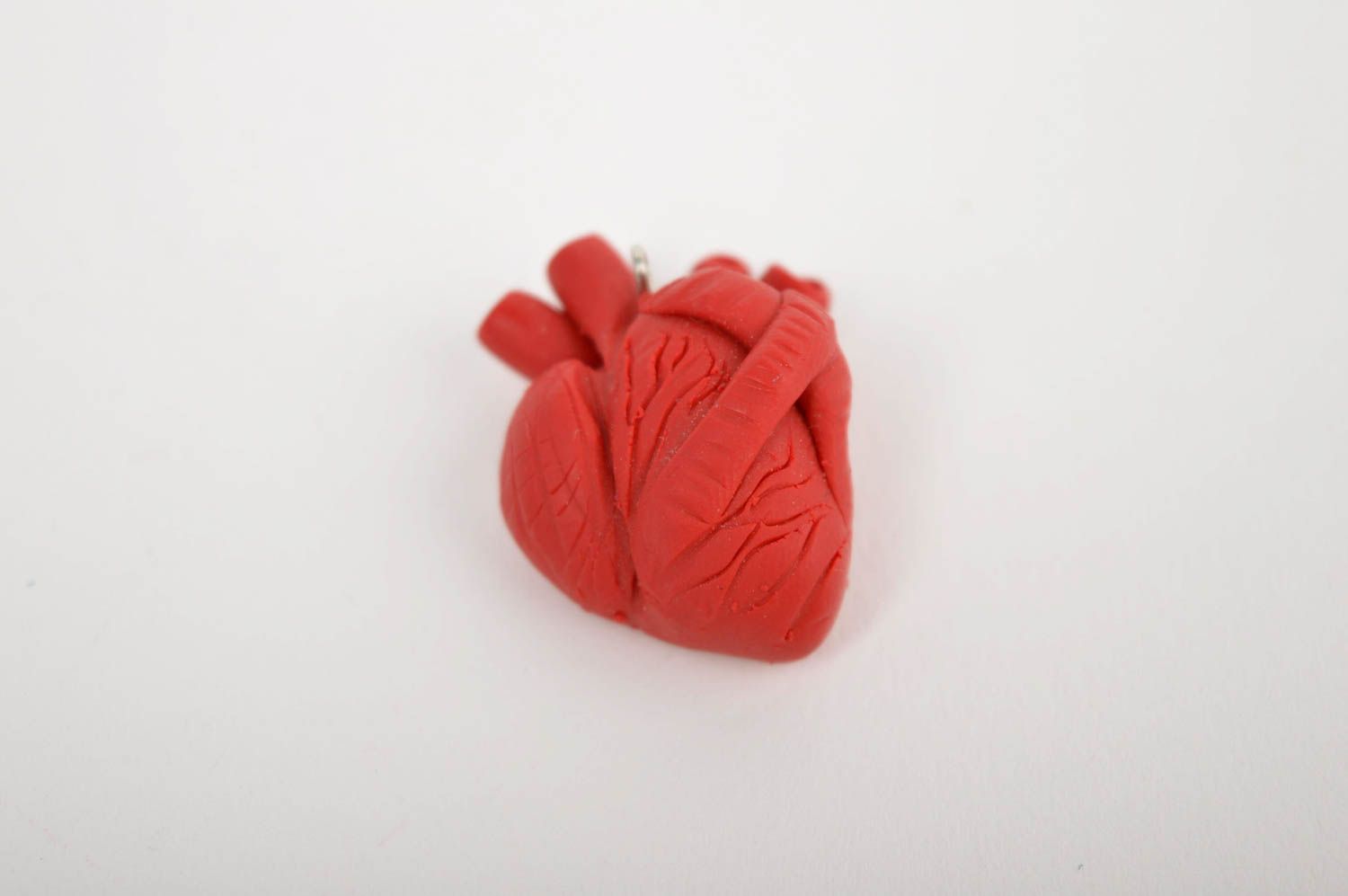 Украшение ручной работы кулон из полимерной глины сердце подвеска из пластики фото 2