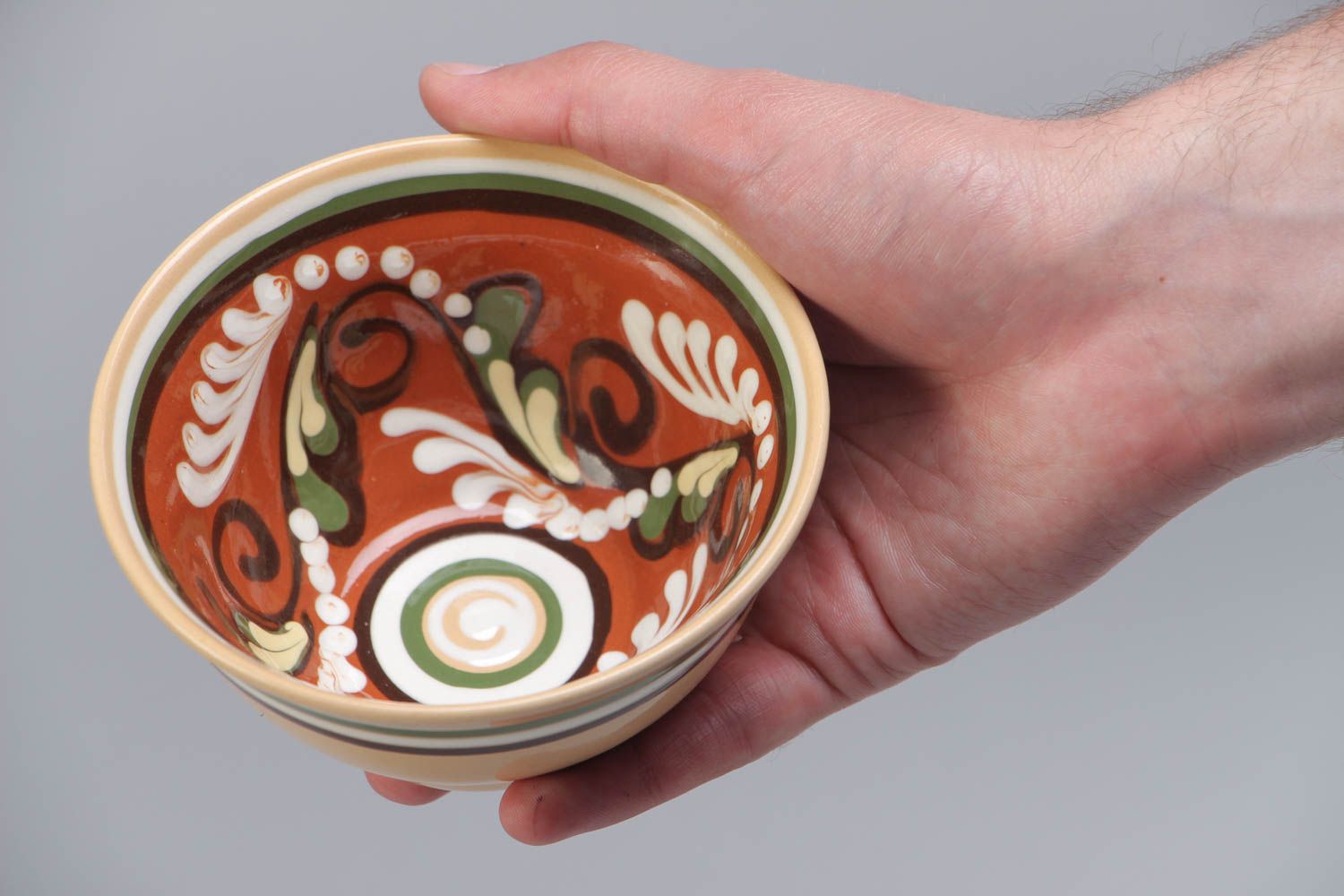 Escudilla de cerámica hecha a mano y pintada con barniz 250 ml foto 5