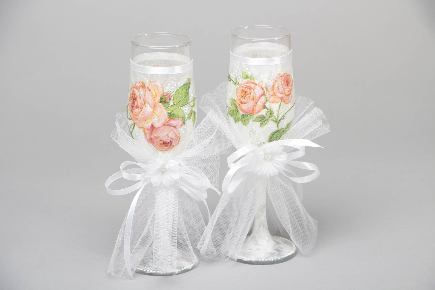 Beautiful wedding glasses Roses photo 1
