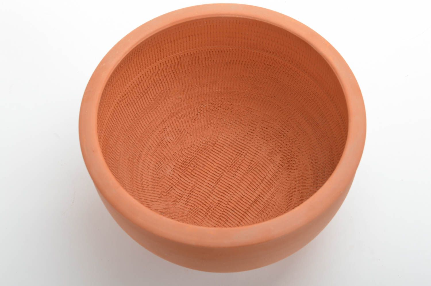 Bol en argile fait main design original  brun vaisselle poterie pour maison 1 L photo 2