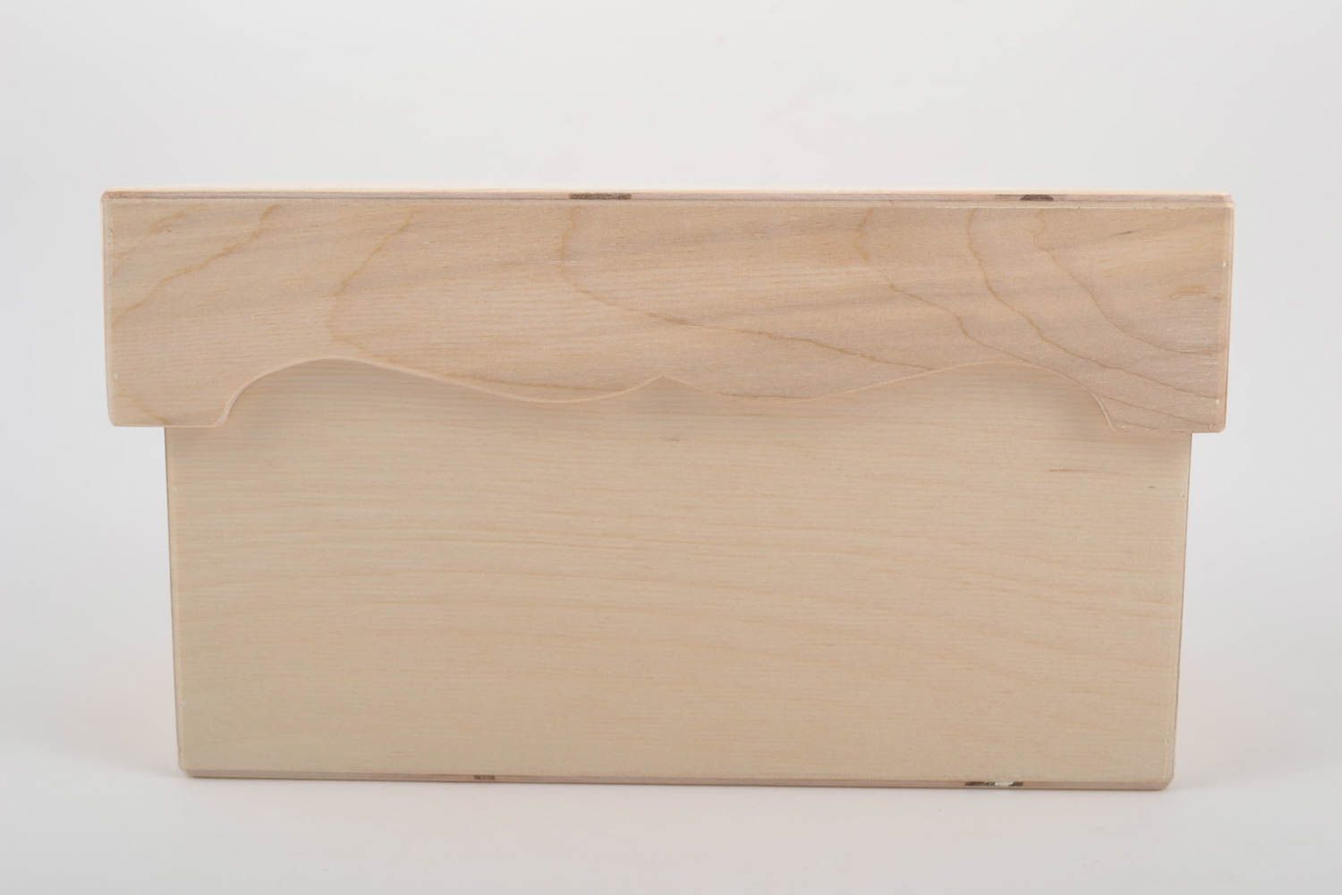 Beautiful figured handmade plywood blank box with lid for creative work DIY photo 2