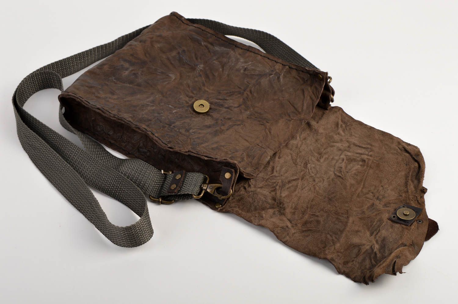 Bandolera de cuero natural hecha a mano regalo original accesorio para hombres foto 3