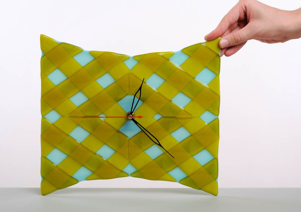 Reloj de vidrio en técnica de fusing “Veladura” foto 2