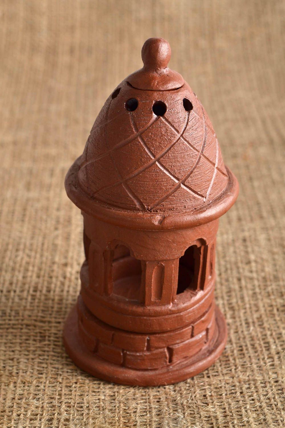 Handmade ceramic interior oil lamp aromatherapy designer pottery unique present photo 1