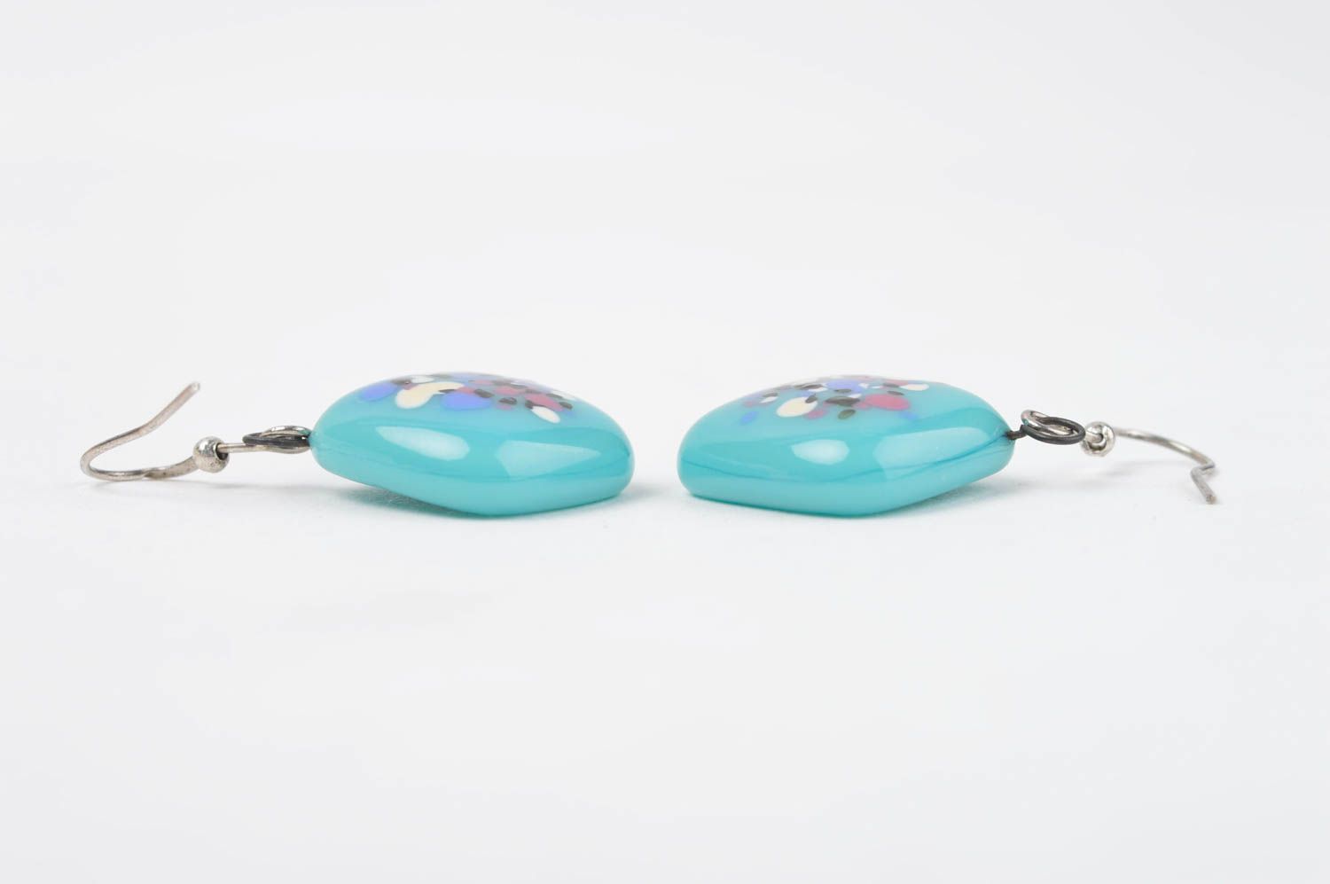 Unusual handmade glass earrings glass art handmade accessories gifts for her photo 2