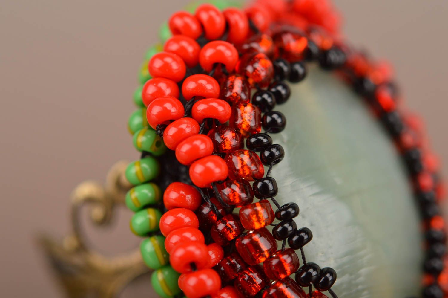 Unusual handmade beaded ring beautiful seed beads ring fashion accessories photo 4