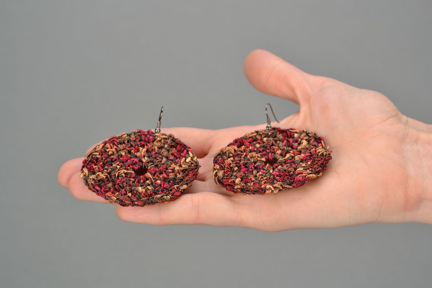 Round crochet earrings  photo 2
