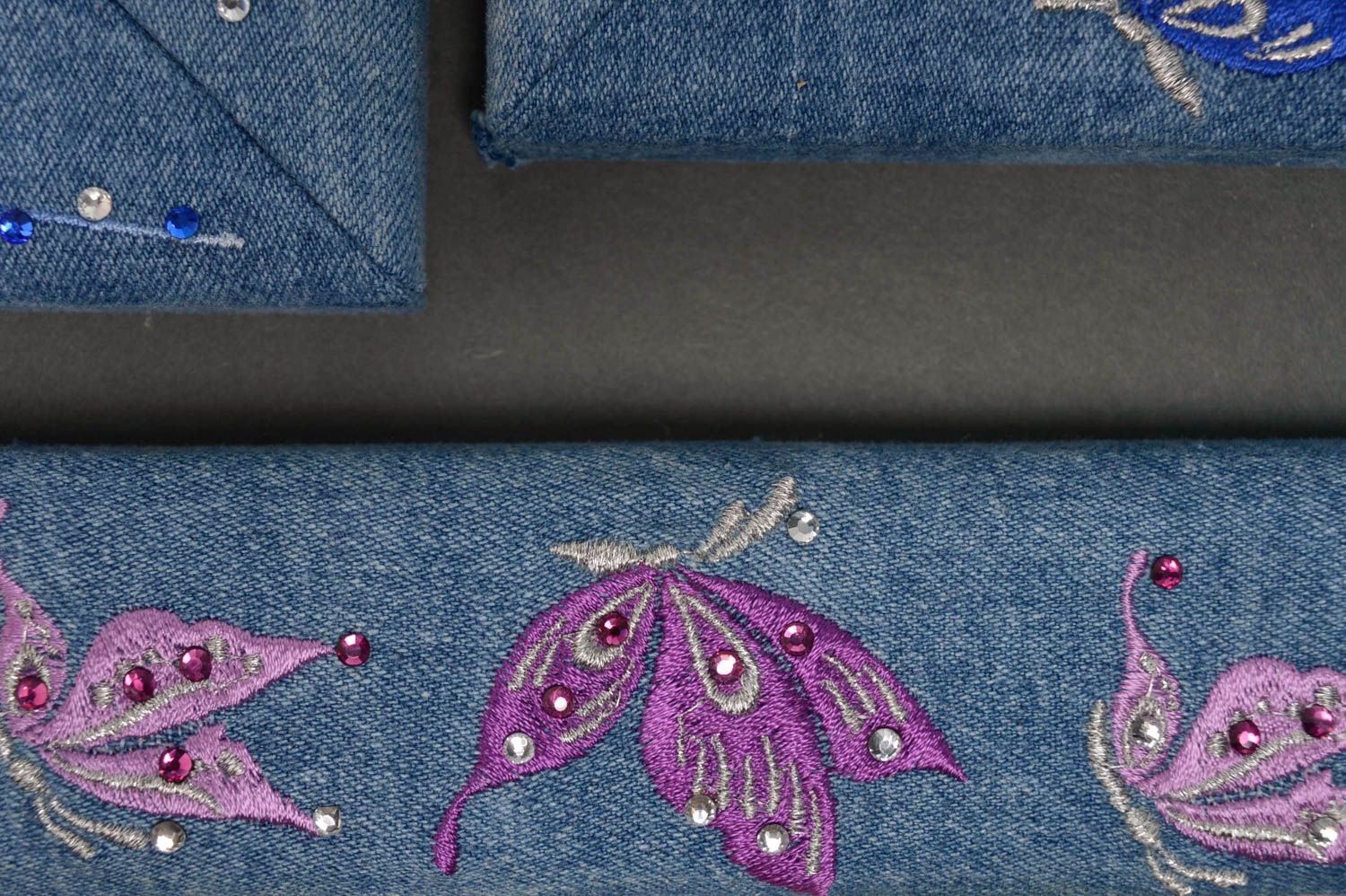 Cornice per foto di jeans fatta a mano portaritratti morbido cornice di legno foto 4