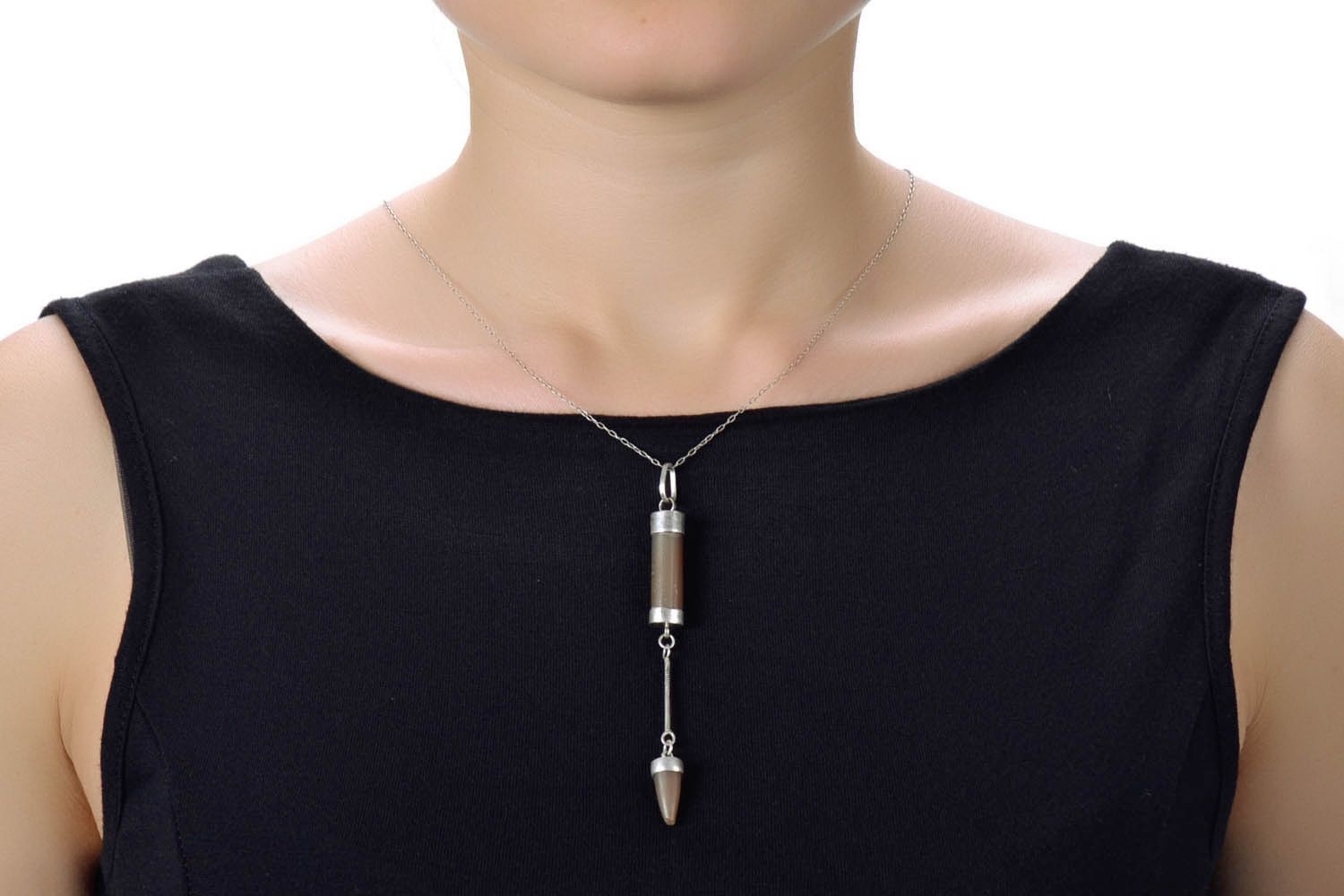 Pingente de prata para pescoço com pedra natural jóias de mulher feita à mão  foto 5