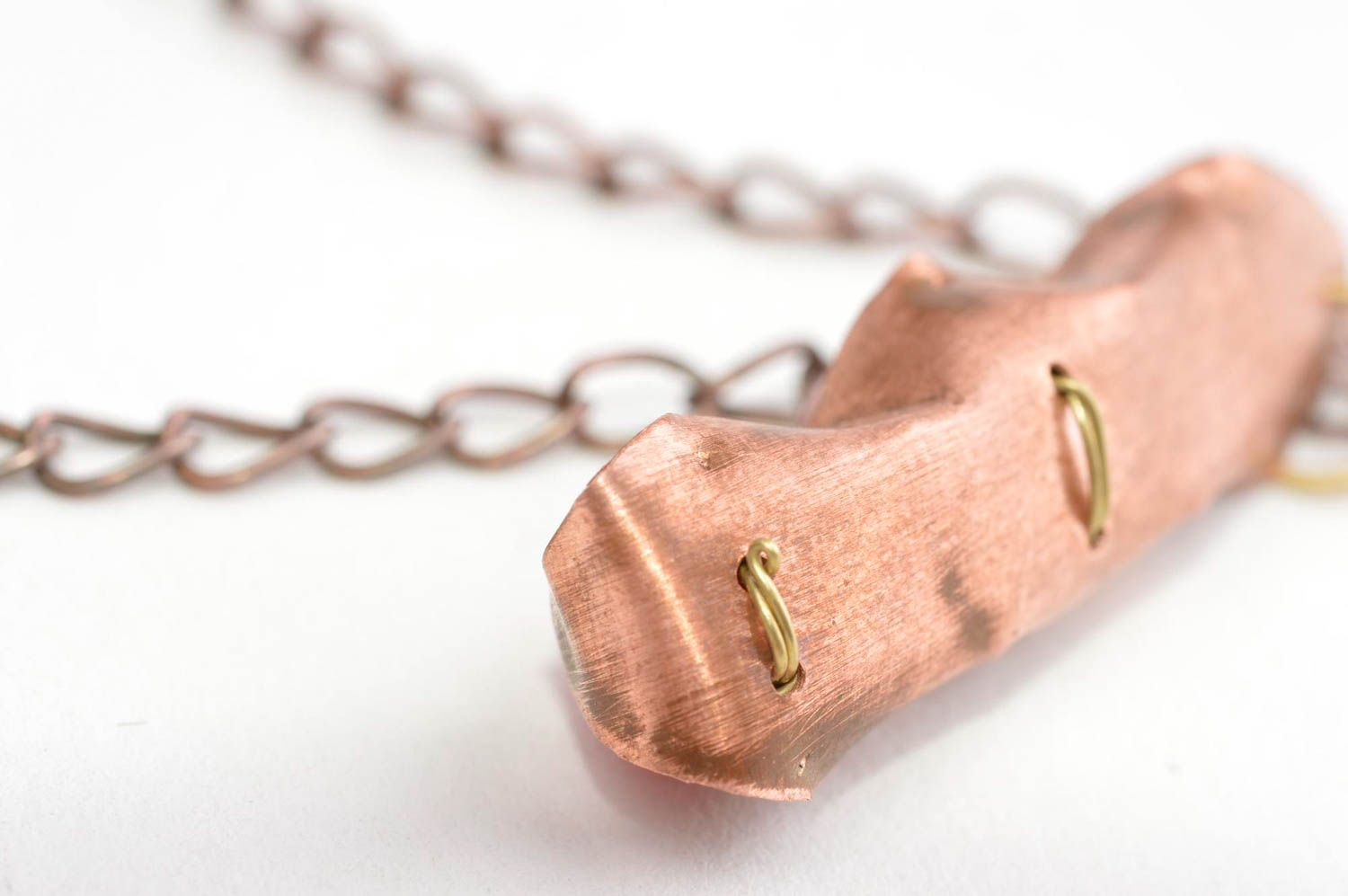 Handmade jewelry copper jewelry female pendant neck accessory unusual pendant photo 5