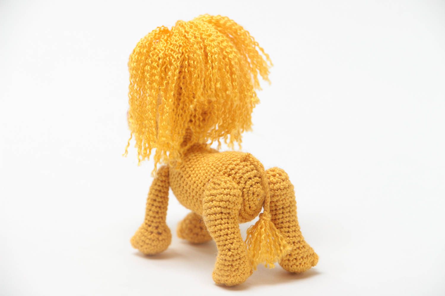Beautiful children's handmade small crochet soft toy lion  photo 4