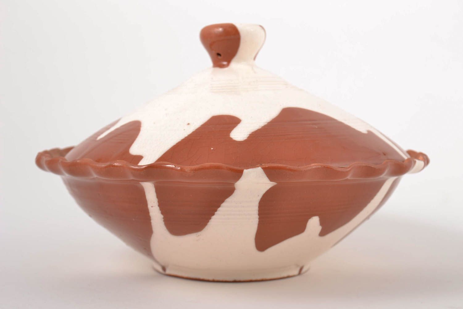 Handmade designer cute ware stylish bright ceramic bowl unusual bowl with lid photo 5