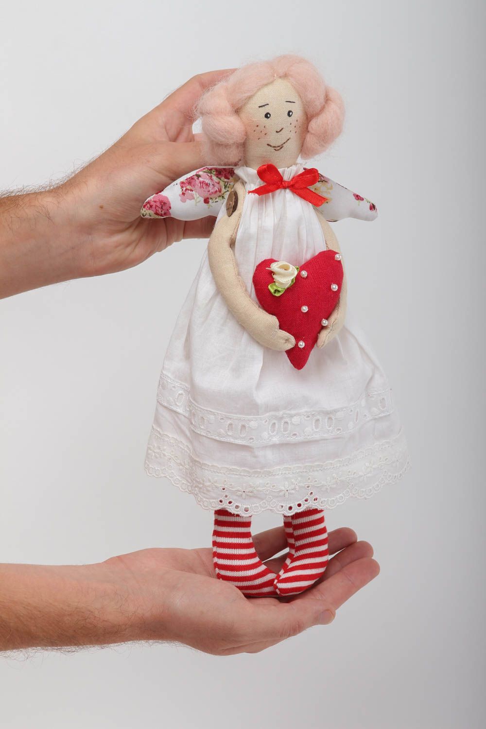 Кукла ручной работы текстильные кукла для декора интерьерная кукла Милый ангел фото 5