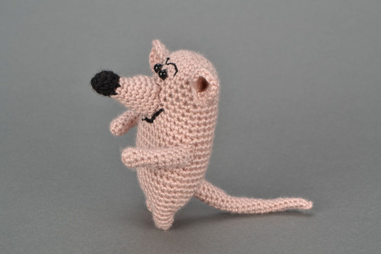 Handmade crochet toy Little Rat photo 4