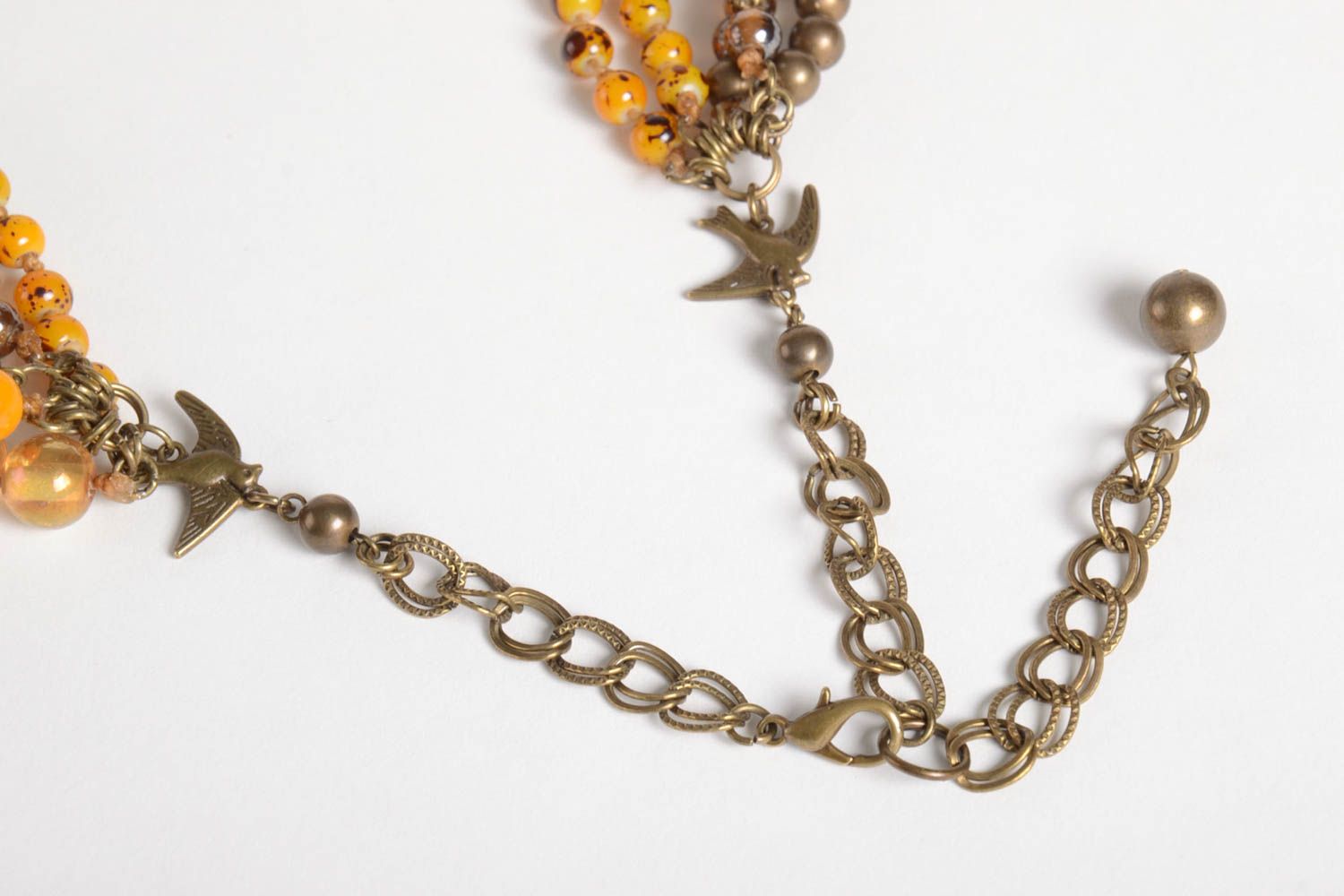 Beautiful handmade beaded necklace glass bead necklace artisan jewelry photo 4