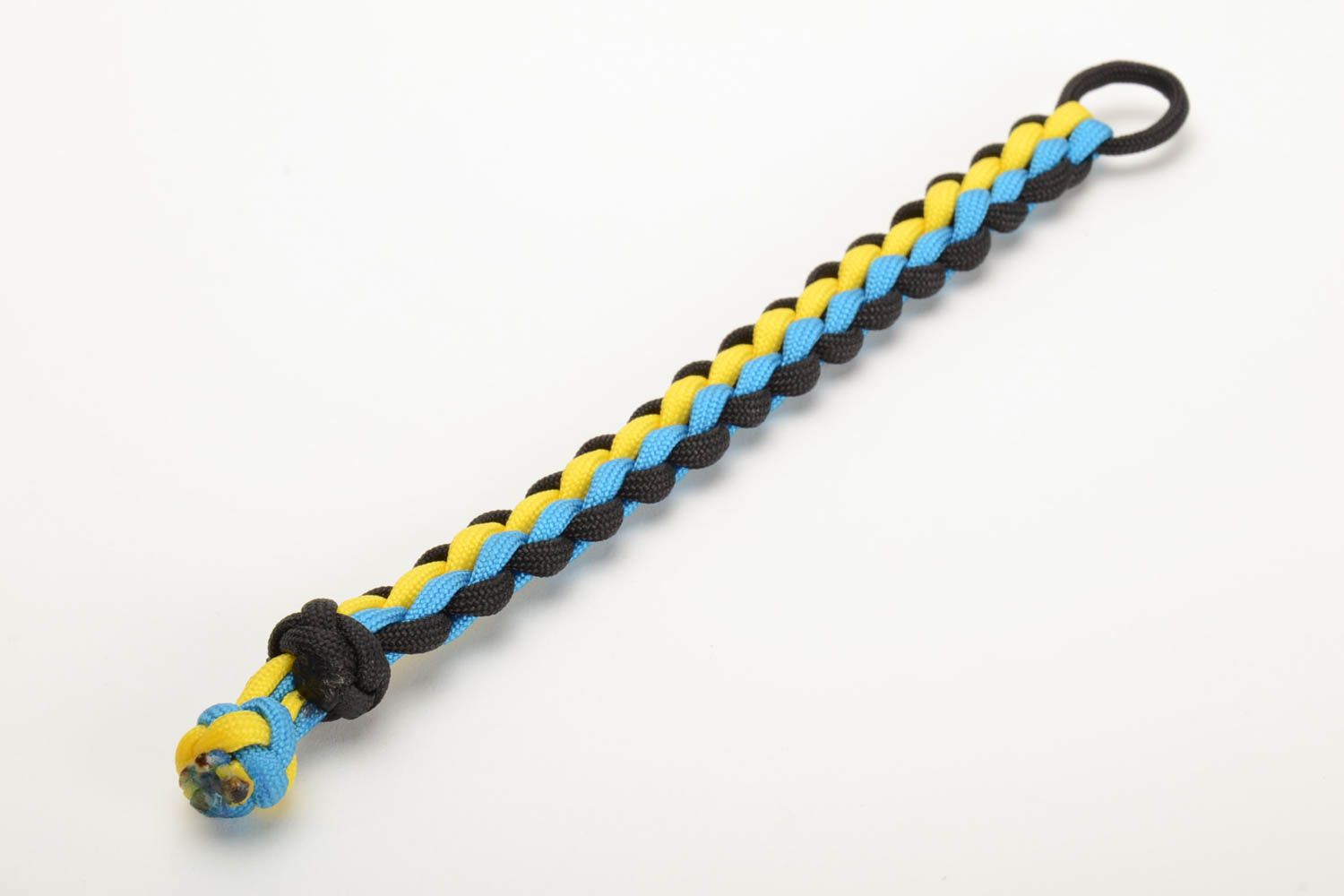 Браслет из шнурков паракорд плетеный трехцветный красивый унисекс ручная работа фото 4