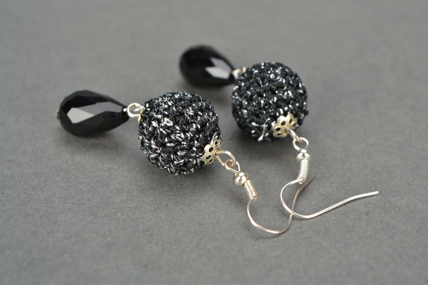 Hand-crocheted earrings photo 4