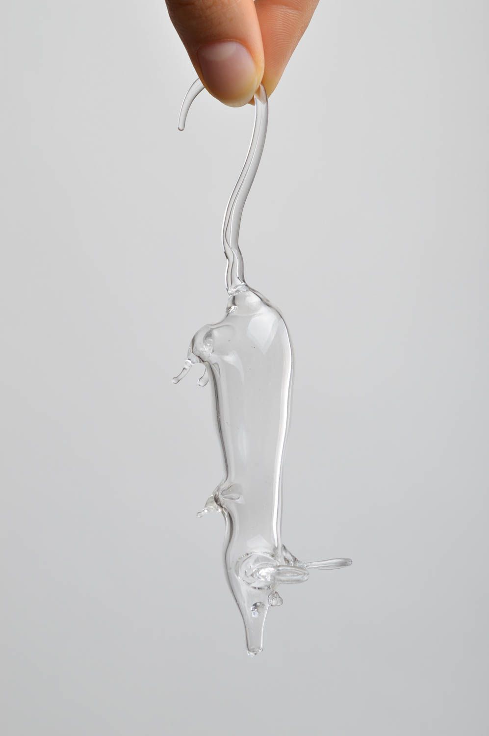 Handmade Deko Figur Dekoideen Wohnzimmer Figur aus Glas Maus schön transparent foto 4