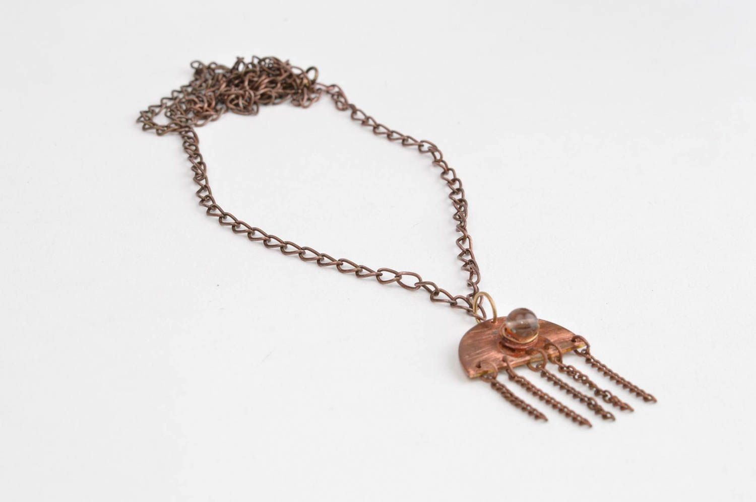 Handmade pendant unusual accessory for girls designer pendant copper jewelry photo 3