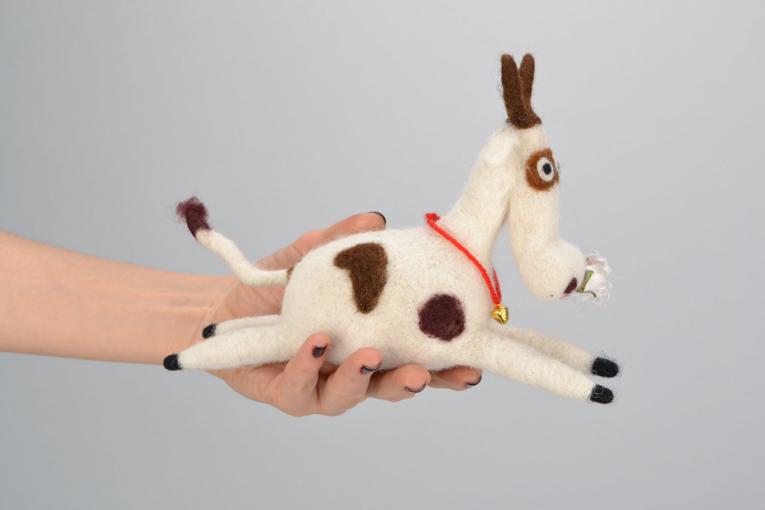 Desktop wool toy 'Cow' photo 2