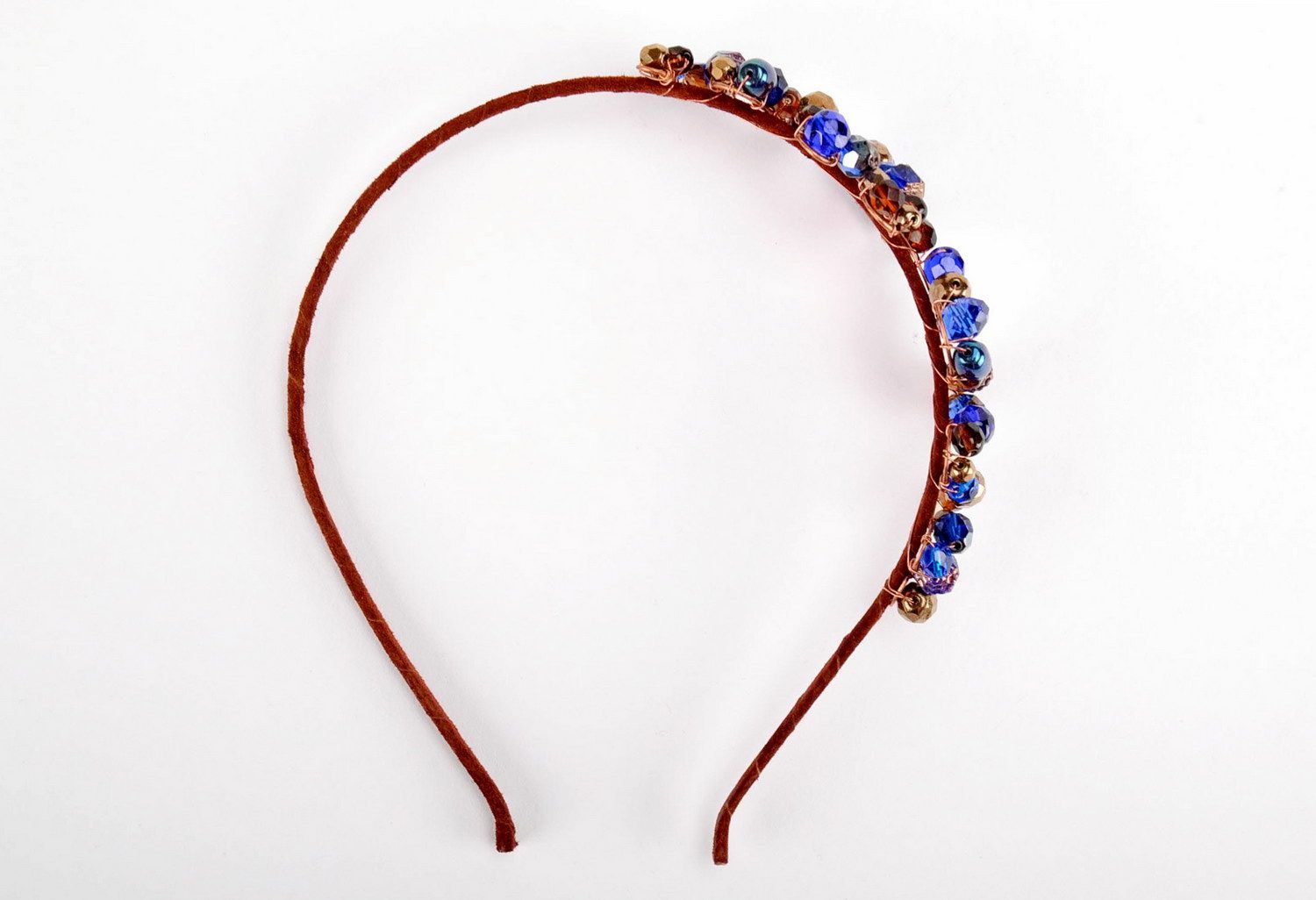 Grinalda para cabelo com cristais checos Fada em azul foto 4