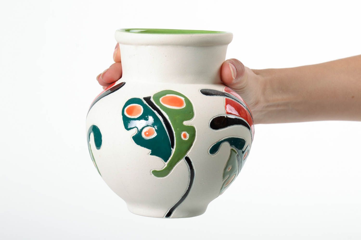 30 oz ceramic glazed milk pitcher in Japanese style 1,4 lb photo 2