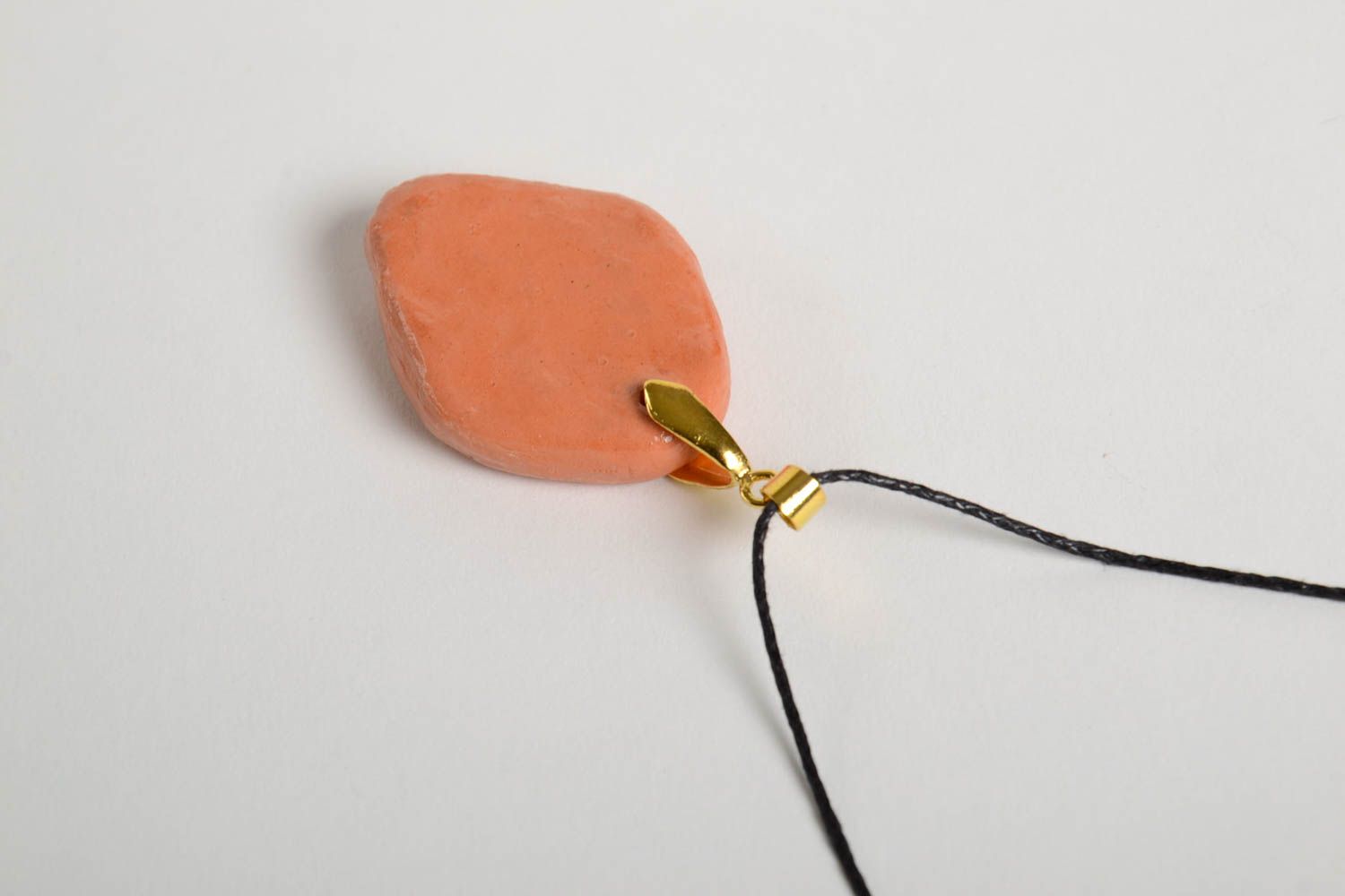 Handmade pendant designer accessory clay pendant unusual jewelry gift for her photo 3