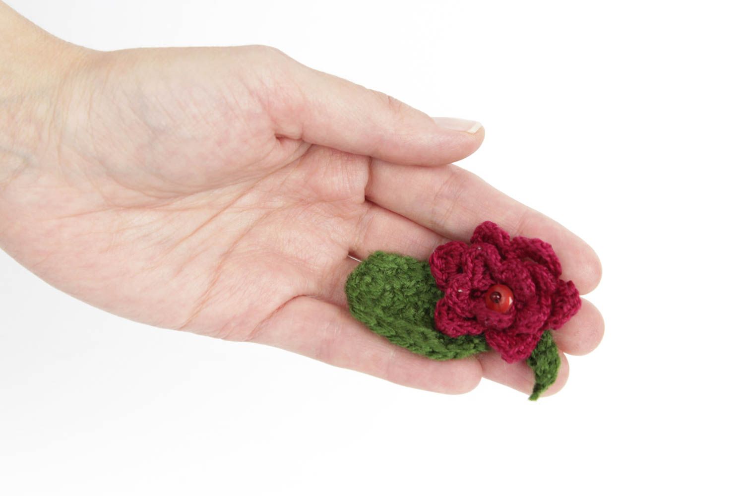 Handmade brooch in box stylish flower brooch crocheted accessory present photo 2