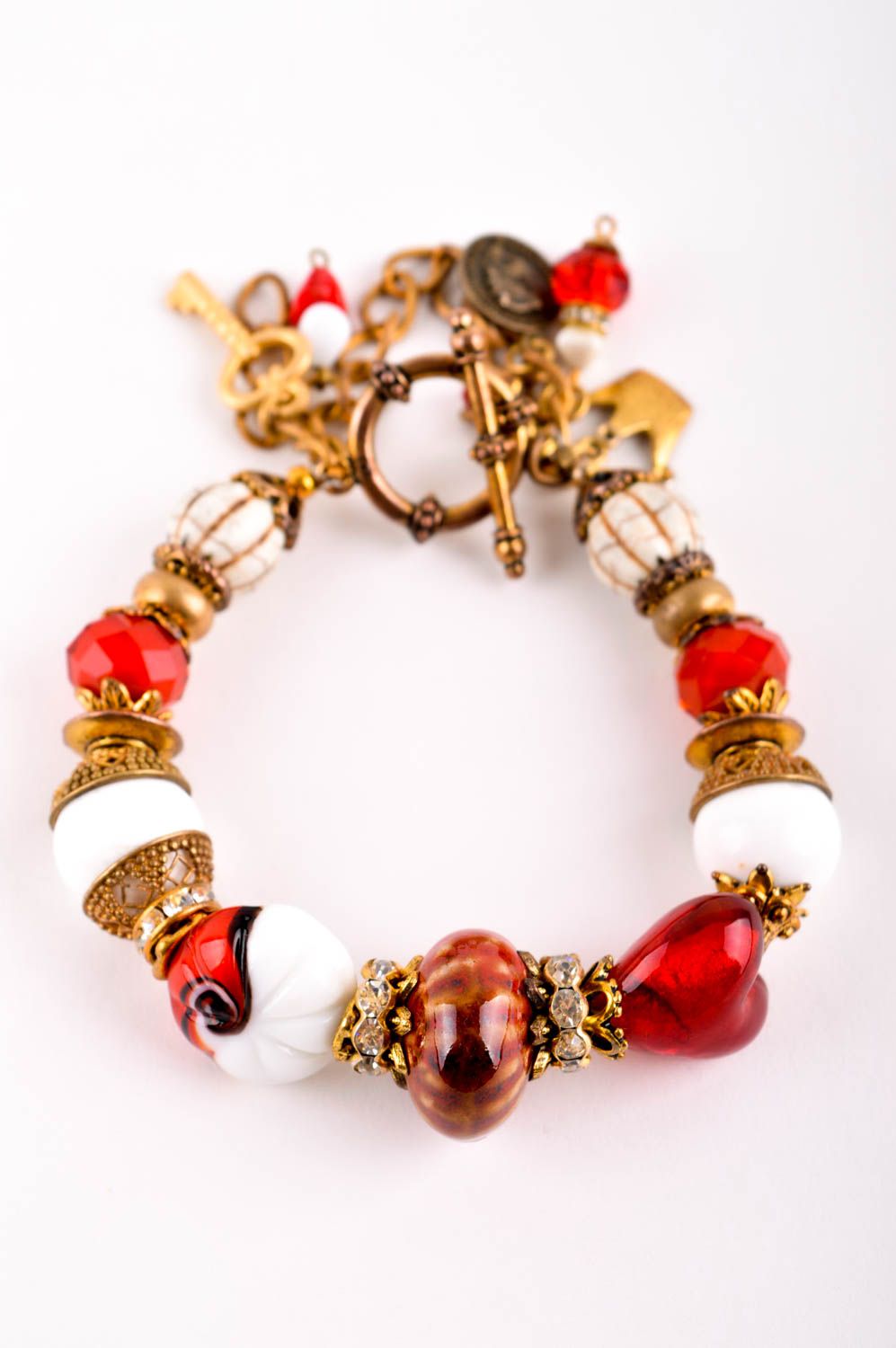 Bracelet en pierres Bijou fait main métal onyx quartz Accessoire femme photo 2