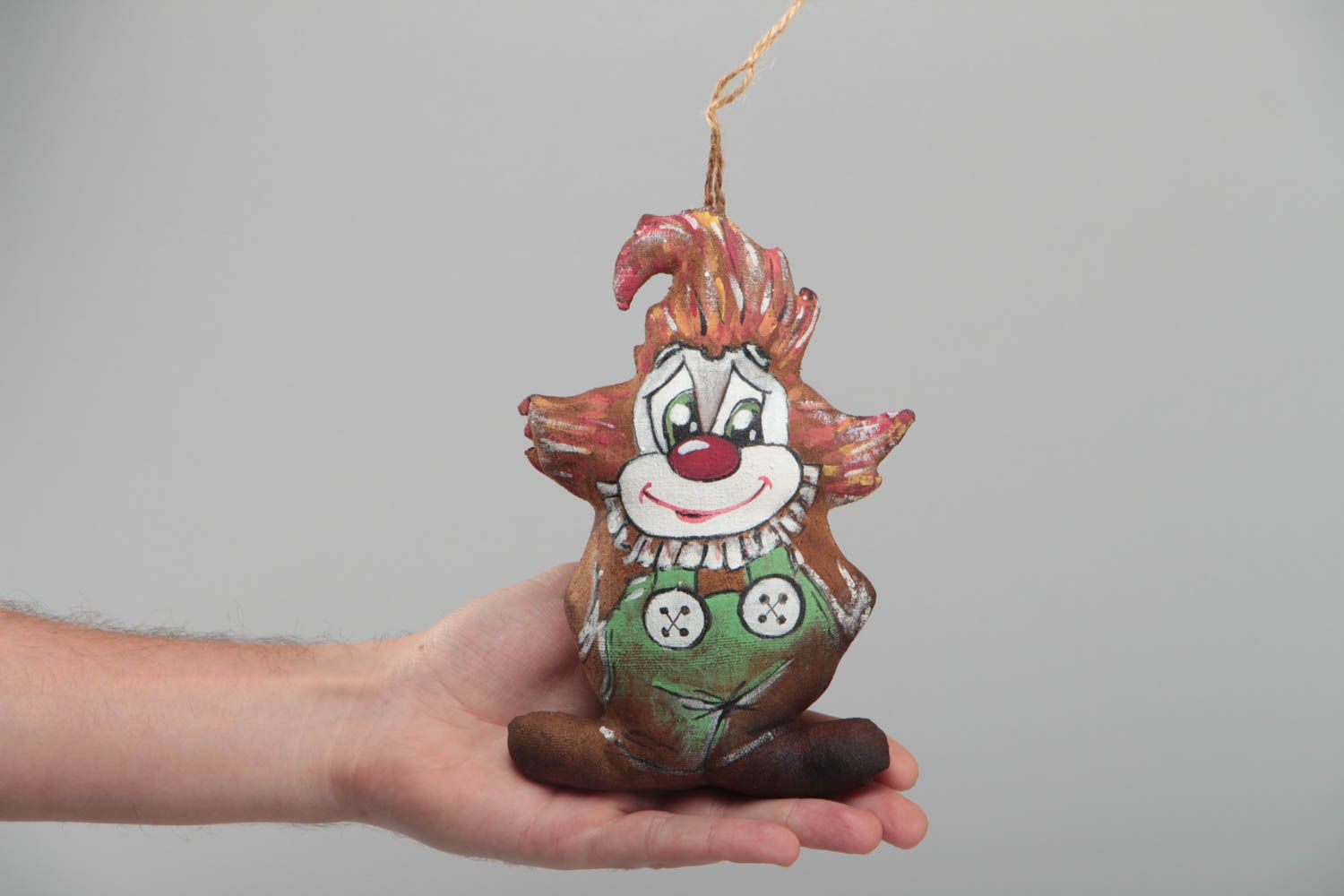 Jouet décoratif à suspendre en tissu aromatisé fait main design original clown photo 5