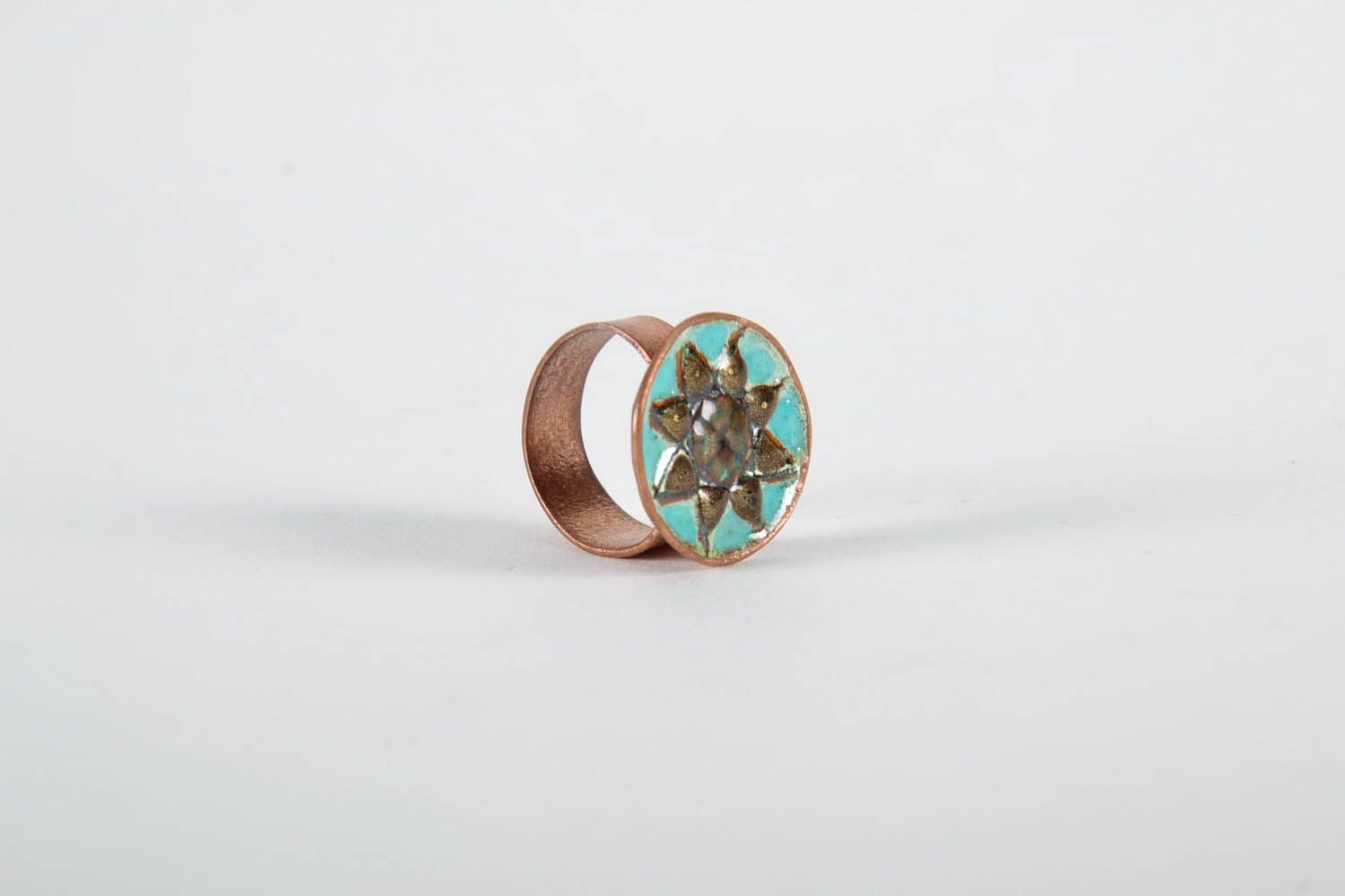 Copper ring with a pattern photo 5