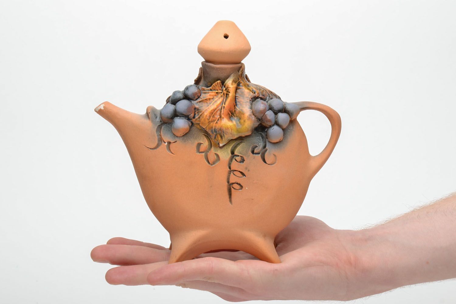 Unusual clay teapot photo 5
