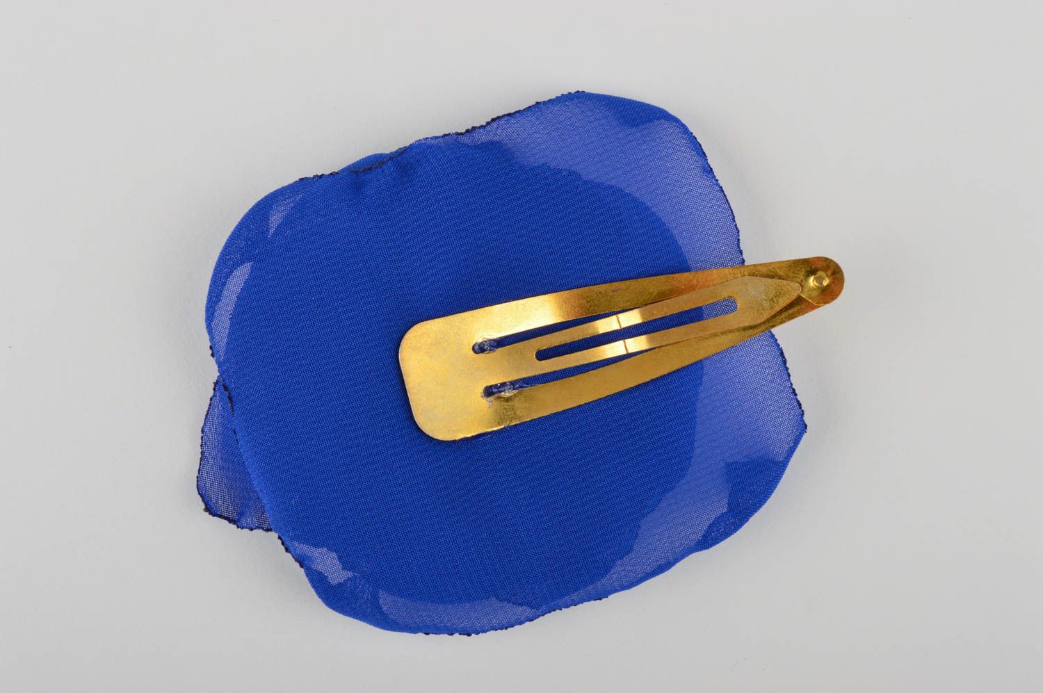 Handmade blue hair clip unusual designer barrette beautiful flower hair clip photo 5