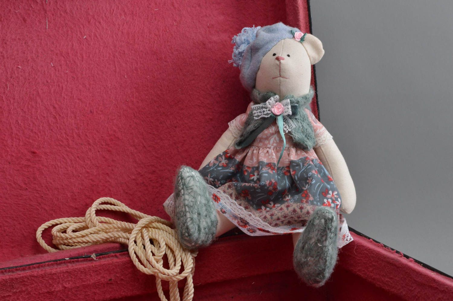 Peluche ours Jouet pour enfant fait main Cadeau original en coton belle photo 1