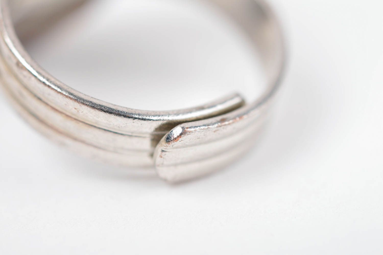 Handmade Damen Modeschmuck grauer Glas Ring Accessoire für Frauen Fusing foto 4