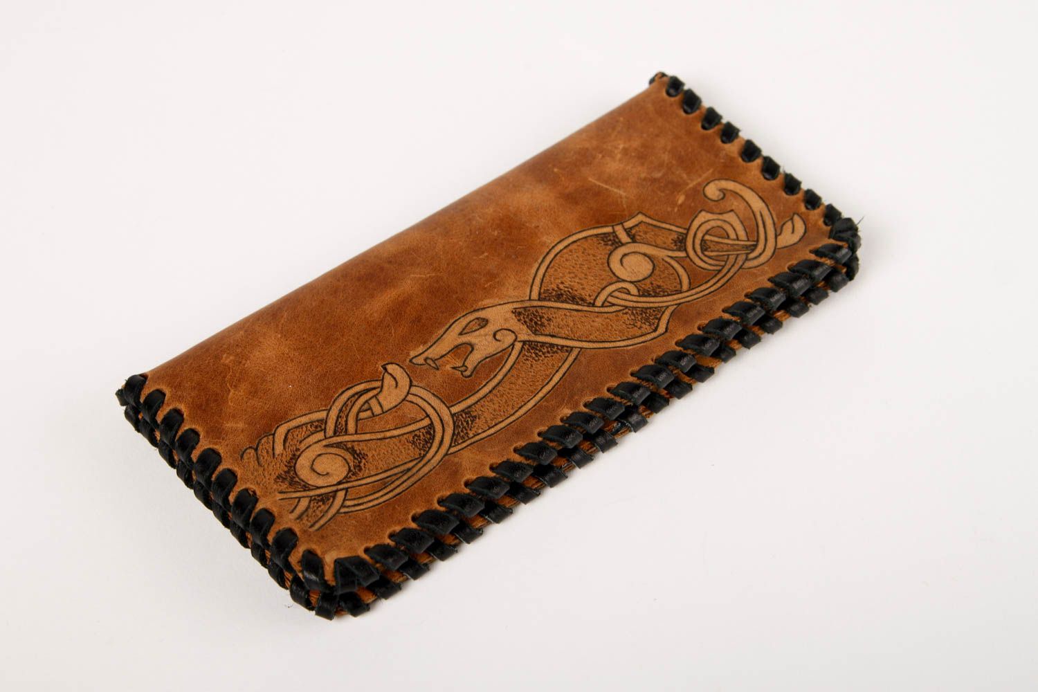 Handmade leather goods leather wallet leather purse designer wallets cool gifts photo 3
