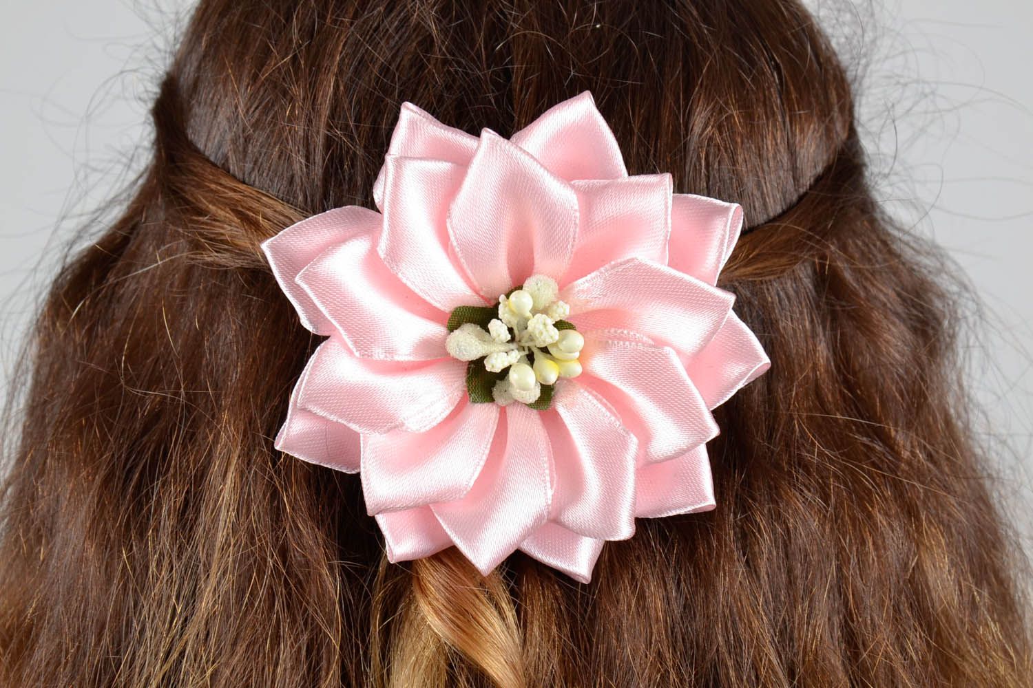Hairpin with satin ribbons photo 5