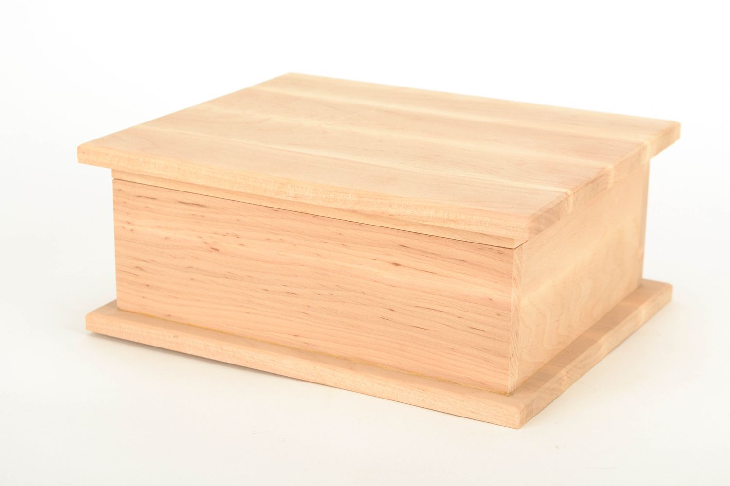 Wooden craft blank for painting jewelry box with three departments photo 1