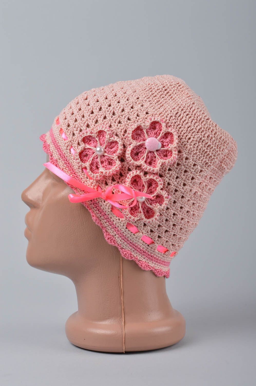 Stylish handmade crochet hat designs fashion kids accessories for girls photo 3