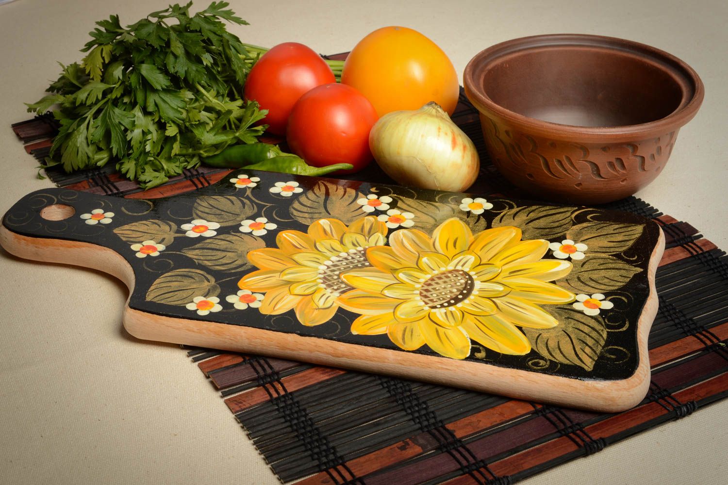 Unusual handmade cutting board stylish designer accessories decorative use only photo 1