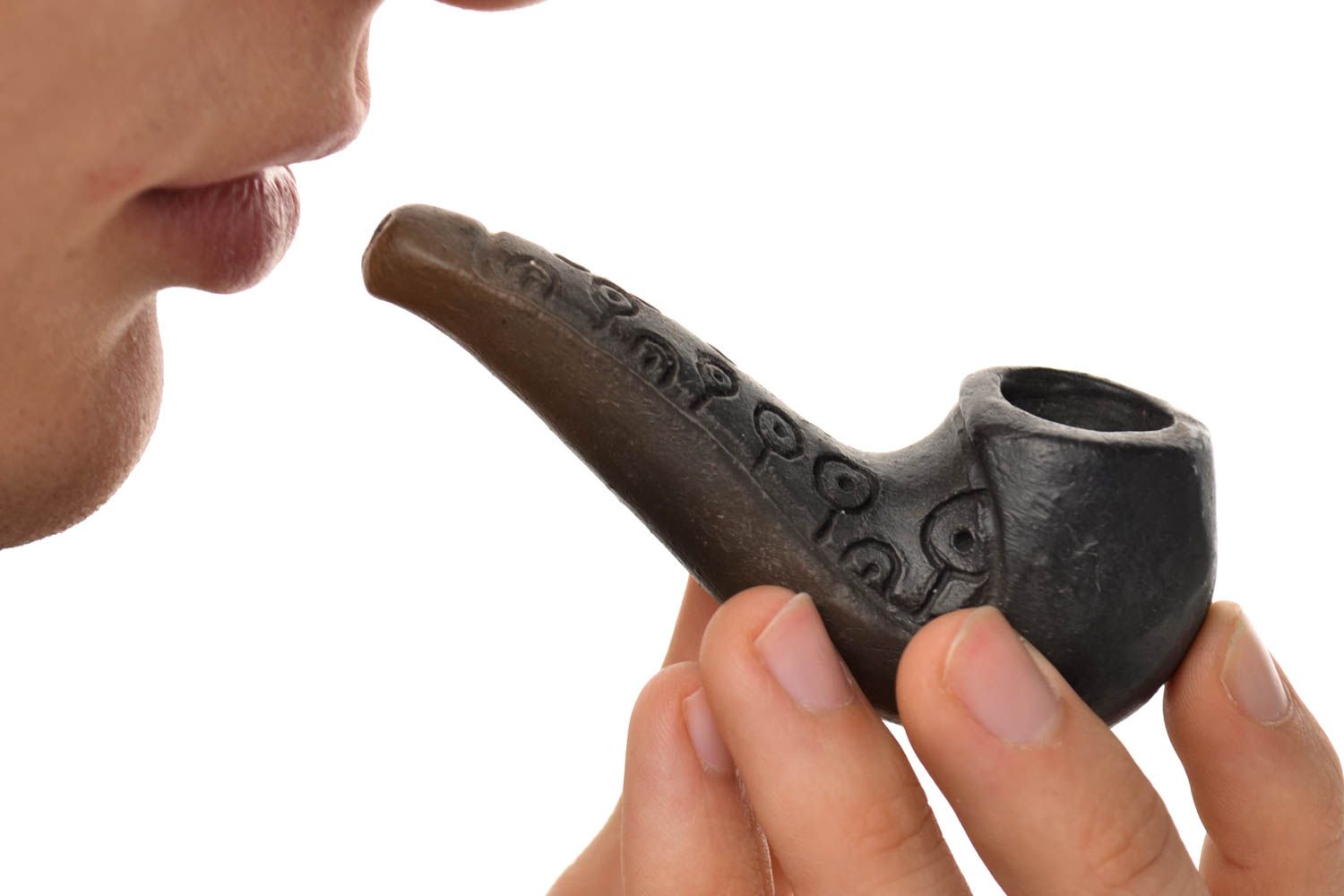 Smoking clay accessory handmade smoking pipe unusual pipe designer mens gift photo 1