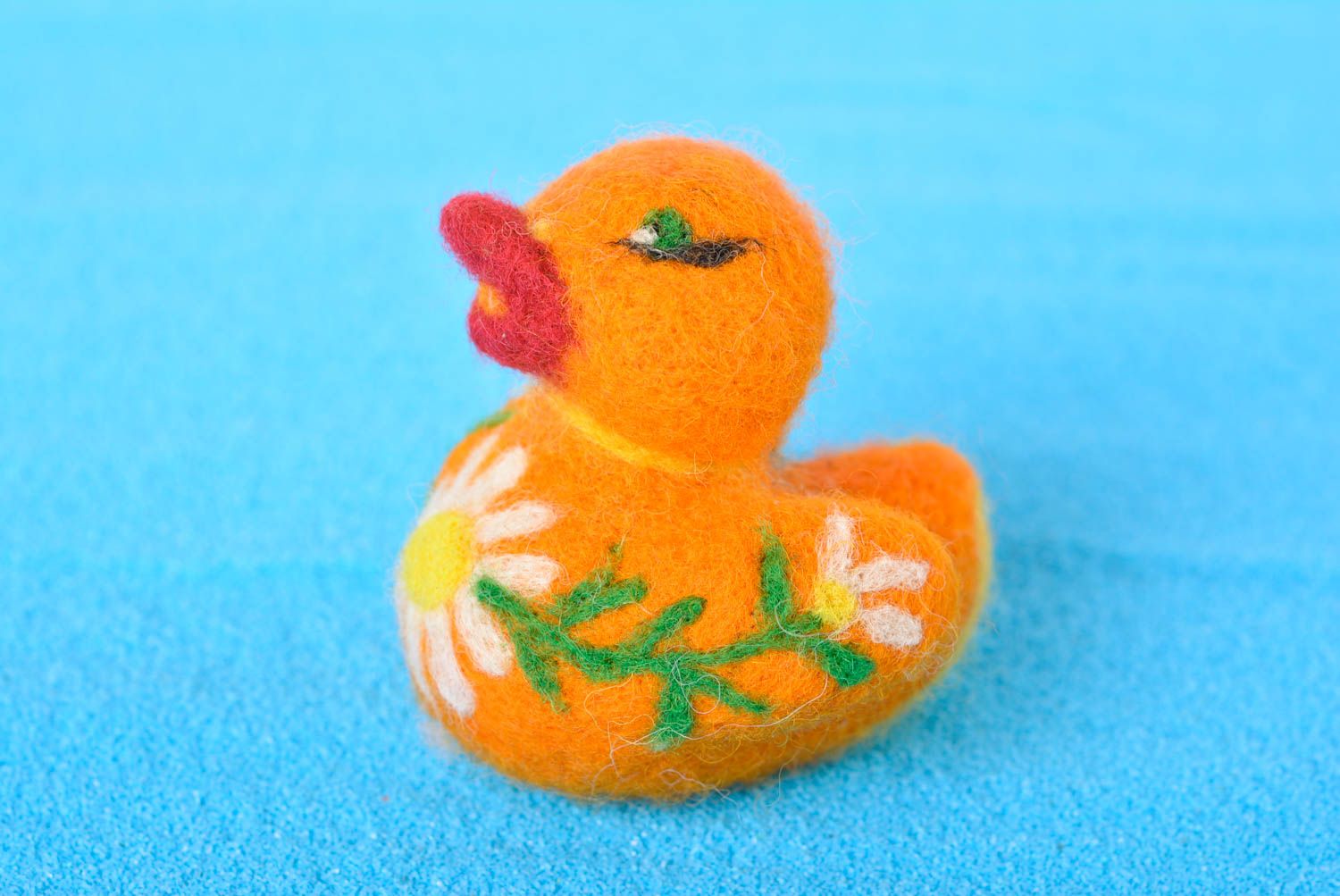 Weiche gefilzte Figur handmade originelles Geschenk Kinder Spielzeug Ente foto 1