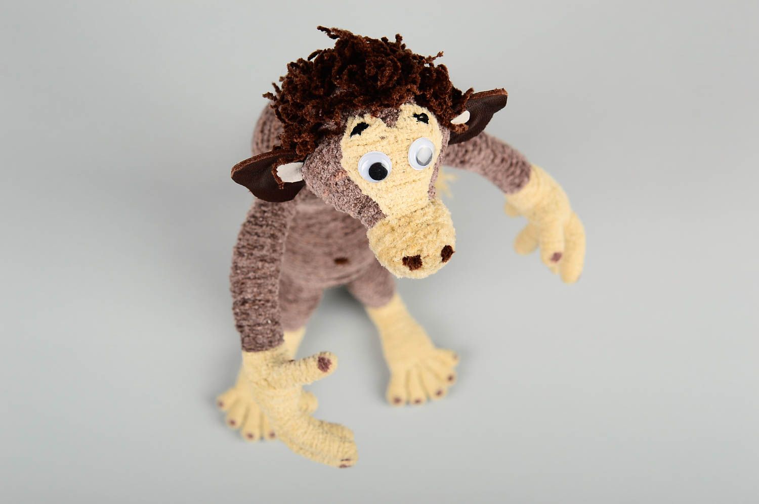 Игрушка ручной работы игрушка животное на каркасе игрушка из ниток обезьянка фото 4