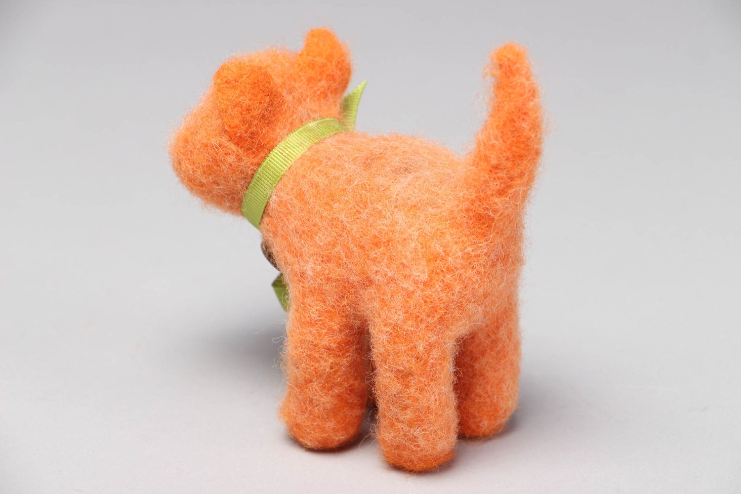 Felted wool toy Red Cat photo 3