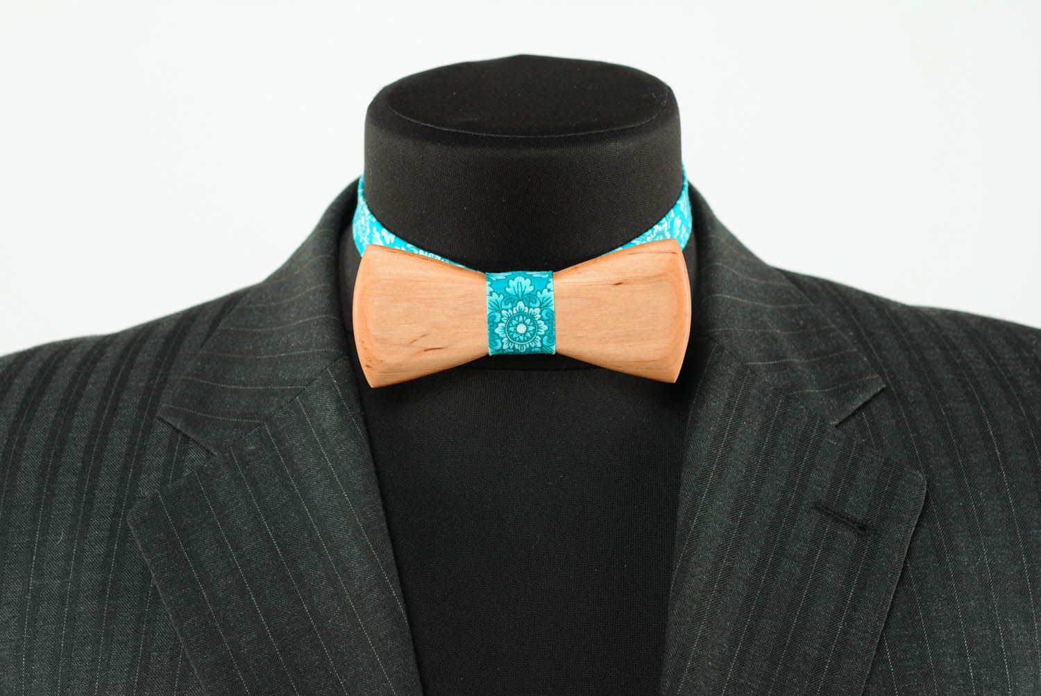 Unusual bow tie Turquoise photo 2