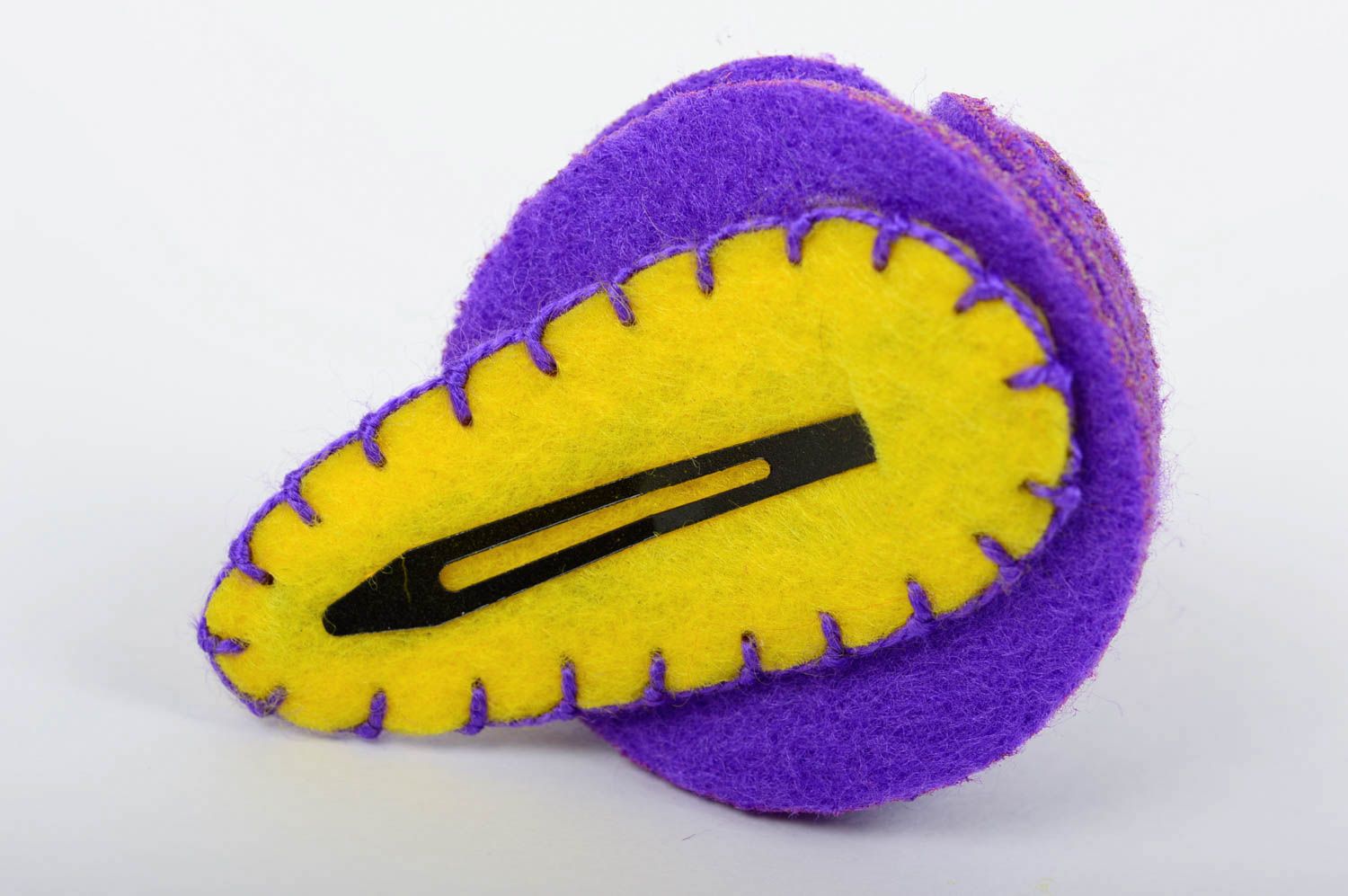 Violette Blume Haarspange handgemachter Schmuck Accessoires für Mädchen grell foto 4
