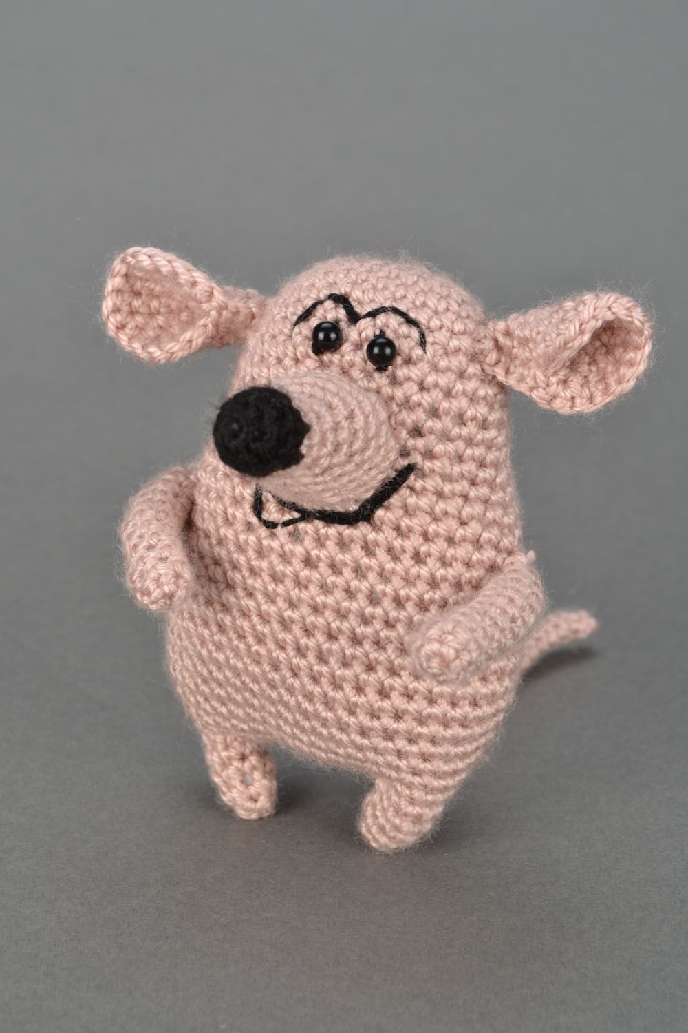 Jouet mou tricoté au crochet Rat  photo 1