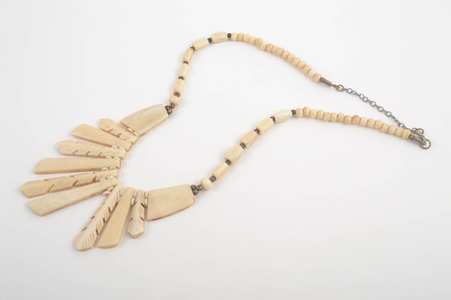 Handmade Damen Collier aus Knochen Modeschmuck Halskette Accessoire für Frauen foto 3